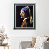 Girl with a Pearl Earring - Johannes Vermeer Finished Diamond Painting Displayed with Vintage Frame as Home Decor