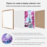 What is included in Eiffel Tower with Cherry Blossoms Finished Diamond Art Package