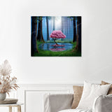 Forest Pink Tree Finished Diamond Painting with No Frame