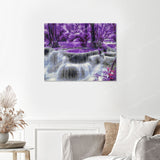 Purple Waterfall Finished Diamond Painting with No Frame