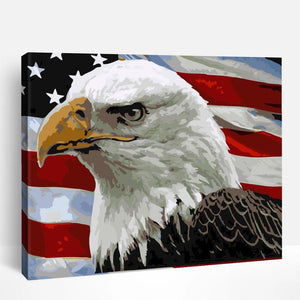 Eagle with US Flag | Paint By Numbers