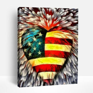 American Flag Heart | Paint By Numbers