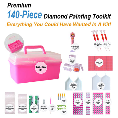 Premium 140-Piece Diamond Painting Toolkit