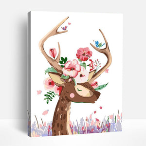 Floral Baby Deer | Paint By Numbers