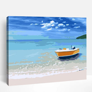 Gentle Waves and Boat | Paint By Numbers