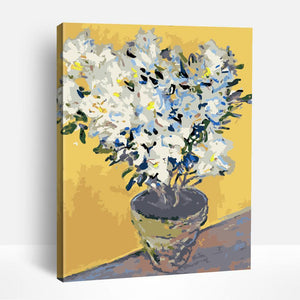 White Azaleas in a Pot - Monet | Paint By Numbers