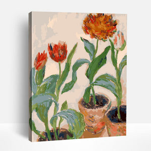 Three Pots of Tulipc - Monet | Paint By Numbers