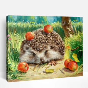 Hedgehog and Apples | Paint By Numbers