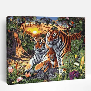 Tigers under Sunset | Paint By Numbers