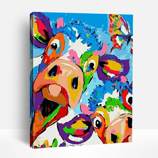 Exotic Colorful Cows | Paint By Numbers