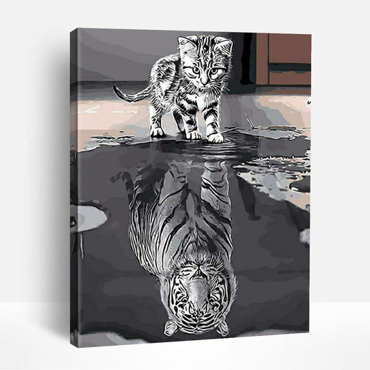 Cat Mirror Tiger | Paint By Numbers