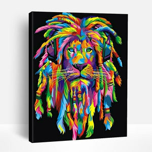 Colorful Lion Totem | Paint By Numbers