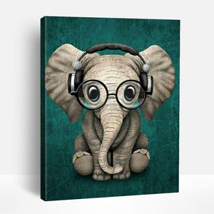 Elephant with Glasses | Paint By Numbers