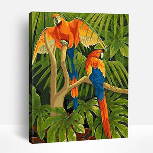 Parrots in Wild | Paint By Numbers