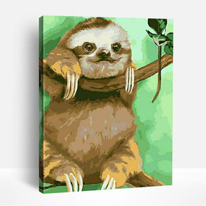 Sloth Hanging on Tree | Paint By Numbers