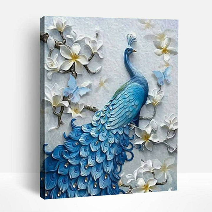 Blue Peacock Flower | Paint By Numbers
