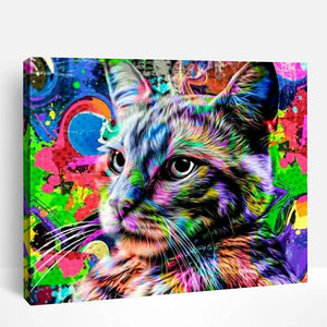 Colorful Psychedelic Cat | Paint By Numbers