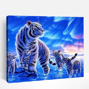 Aurora Borealis Tigers | Paint By Numbers