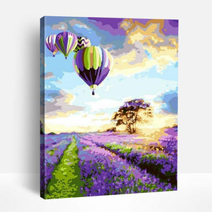 Hot Air Balloon and Lavendar | Paint By Numbers