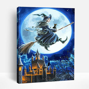 Witch on Broom | Paint By Numbers