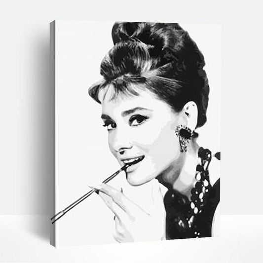 Audrey Hepburn Black and White | Paint By Numbers