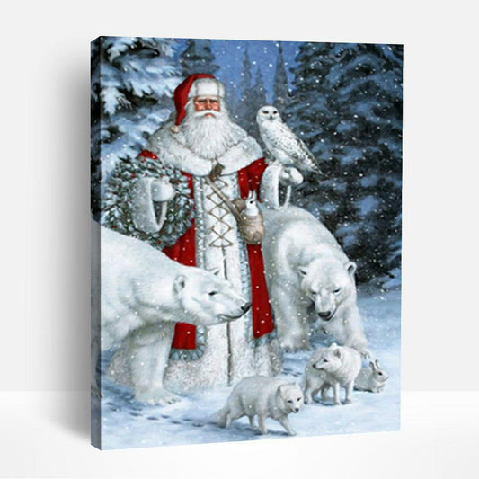 Santa and Bear | Paint By Numbers