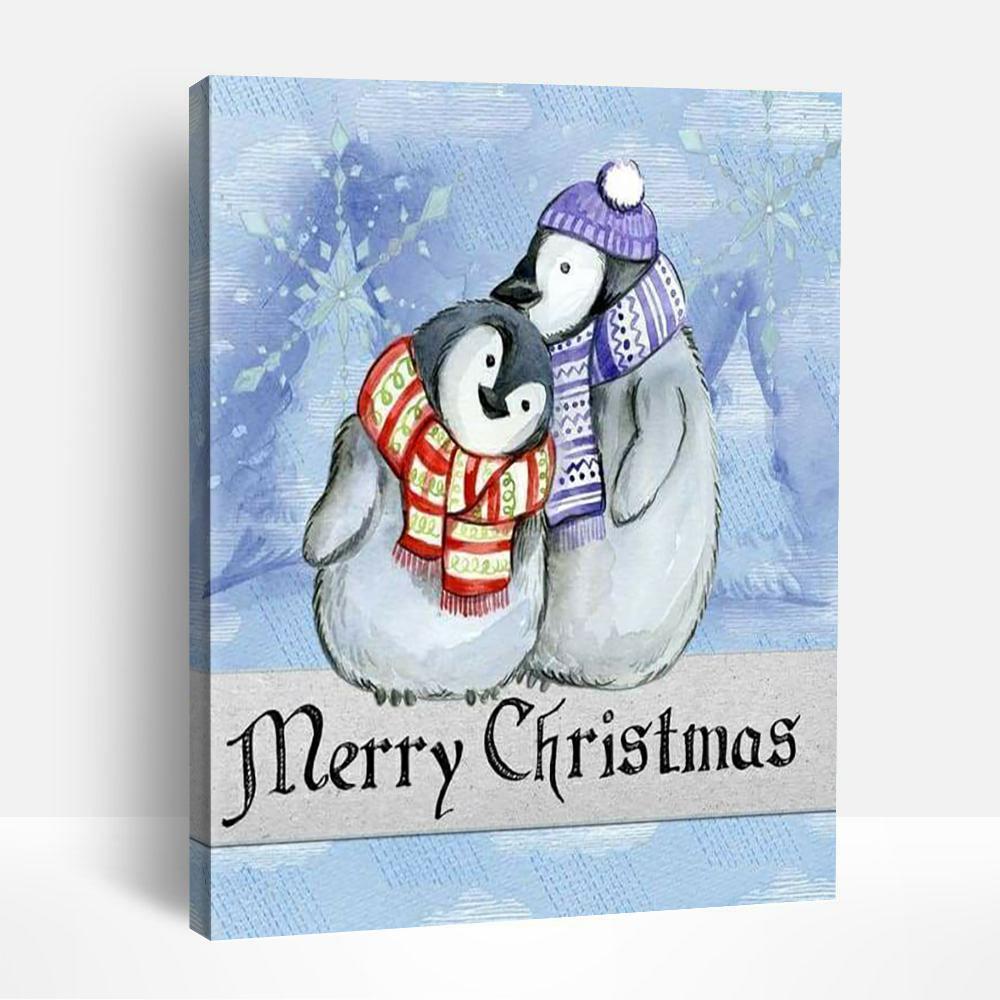 Christmas Penguins | Paint By Numbers