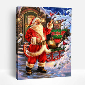 Santa and Cardinal | Paint By Numbers