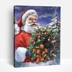 Santa and Wreath | Paint By Numbers