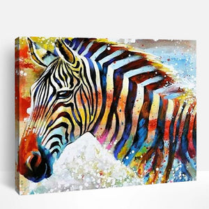 Zebra in Colorful Print | Paint By Numbers