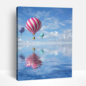 Hot Air Balloon Reflection | Paint By Numbers