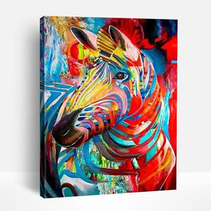 Colorful Zebra Portrait | Paint By Numbers
