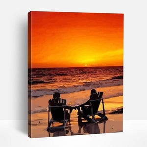 Couple on the Beach at Sunset | Paint By Numbers