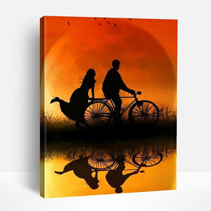 Couple Silhouette Under Sunset | Paint By Numbers