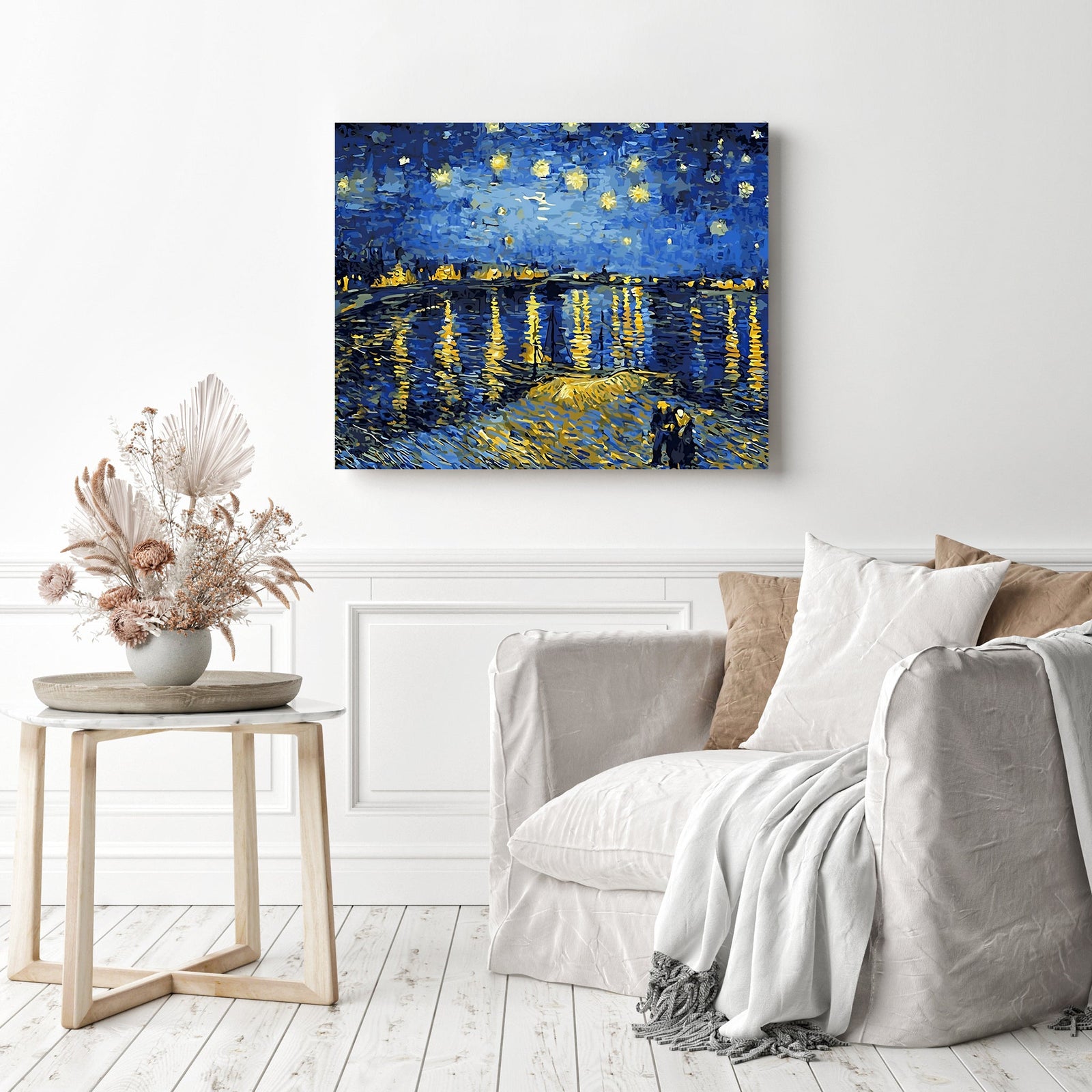 Starry Night Over The Rhône Van Gogh’s | Diamond Painting Displayed as Home Decor