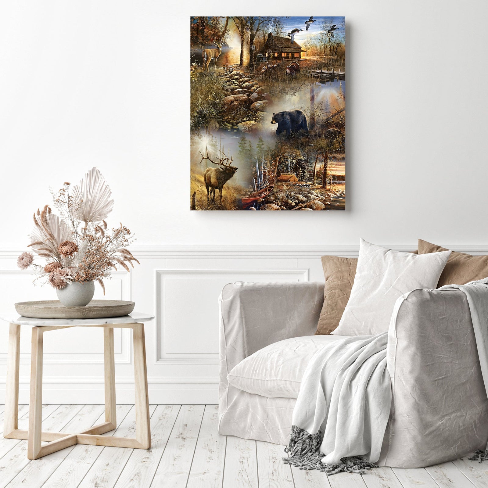 Forest Wilderness Haven | Diamond Painting Displayed as Home Decor