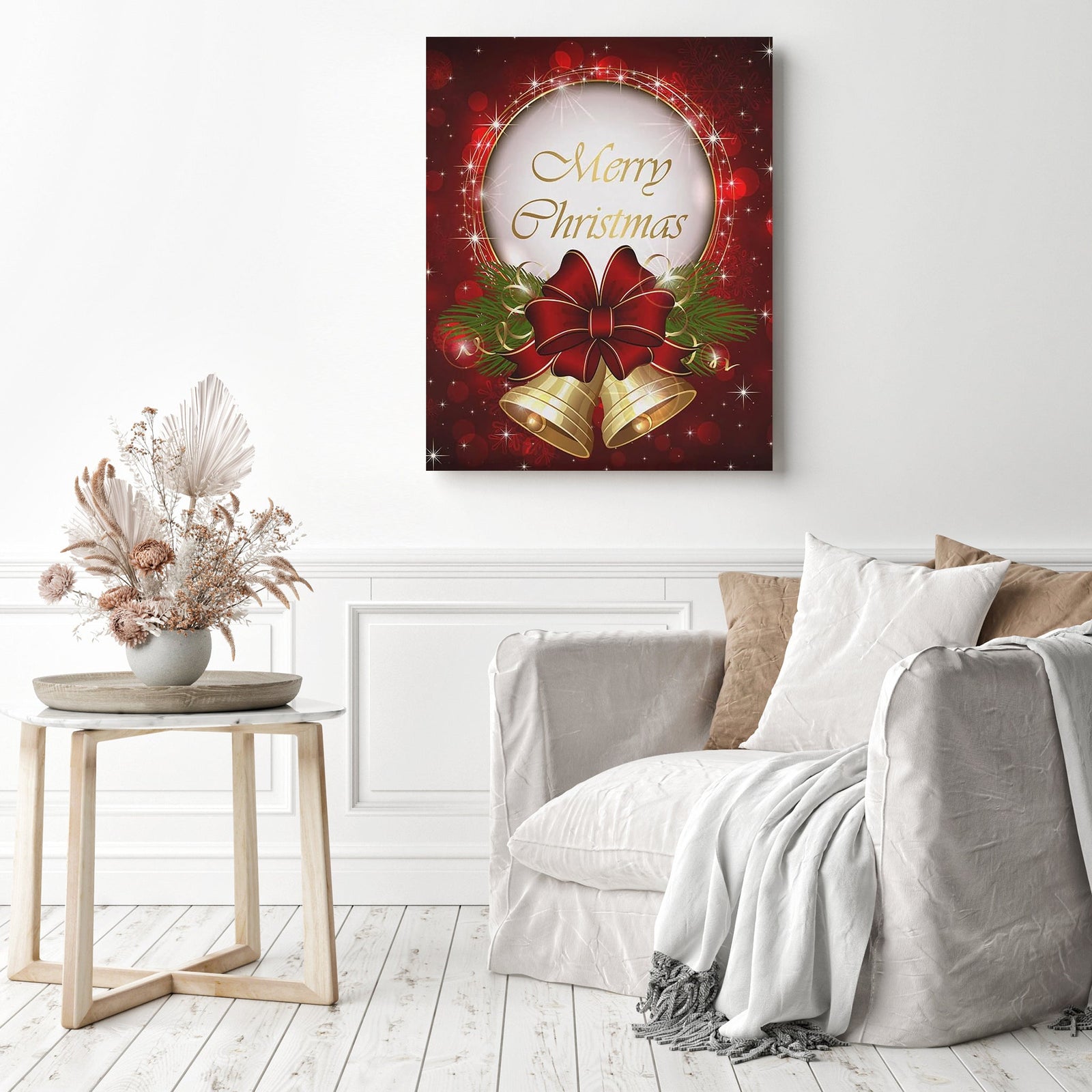 The Christmas Bell | Diamond Painting Displayed as Home Decor