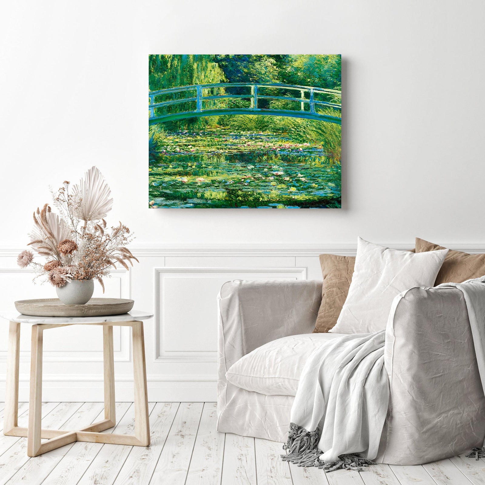 The Water Lily Pond - Claude Monet | Diamond Painting Displayed as Home Decor