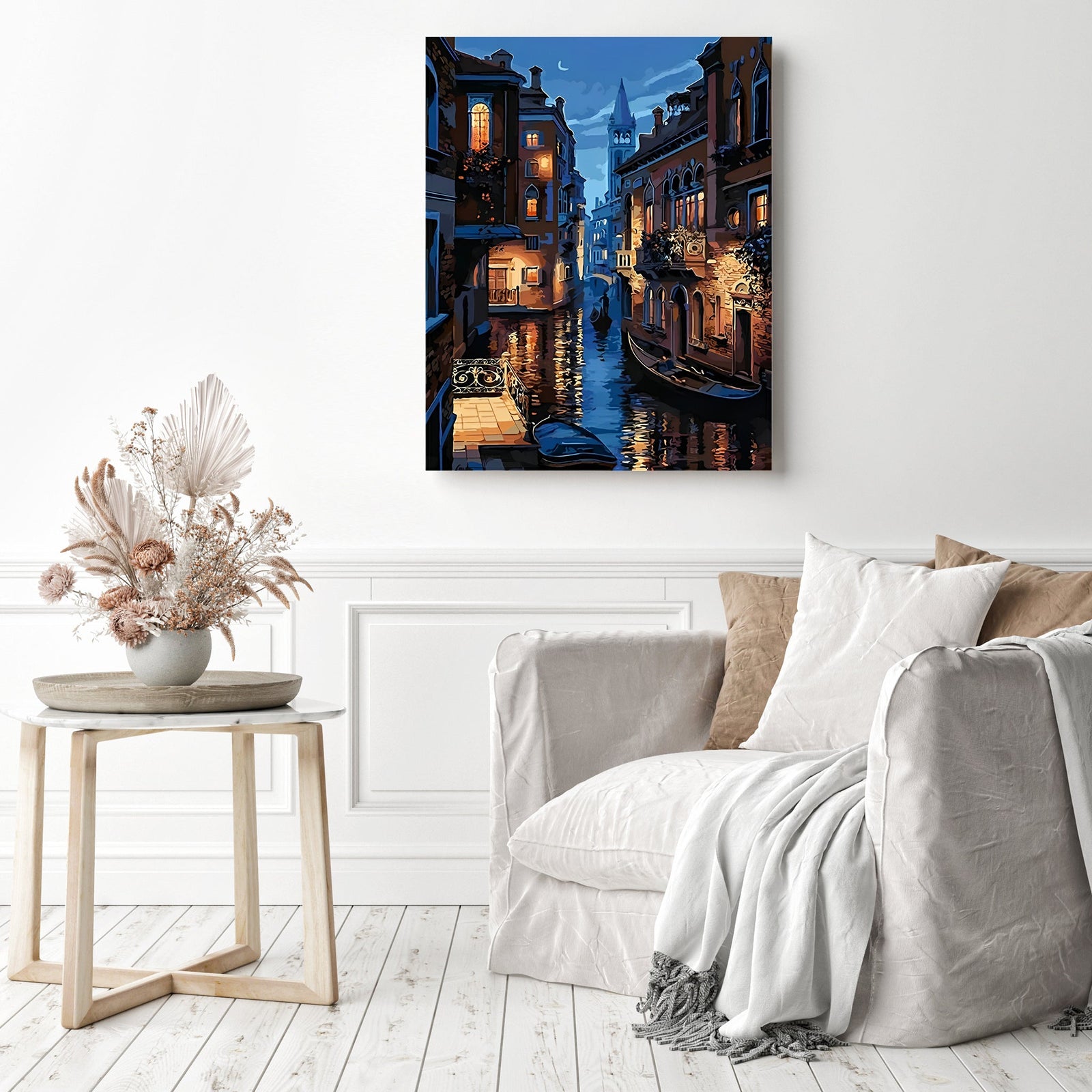 Night in Venice | Diamond Painting Displayed as Home Decor