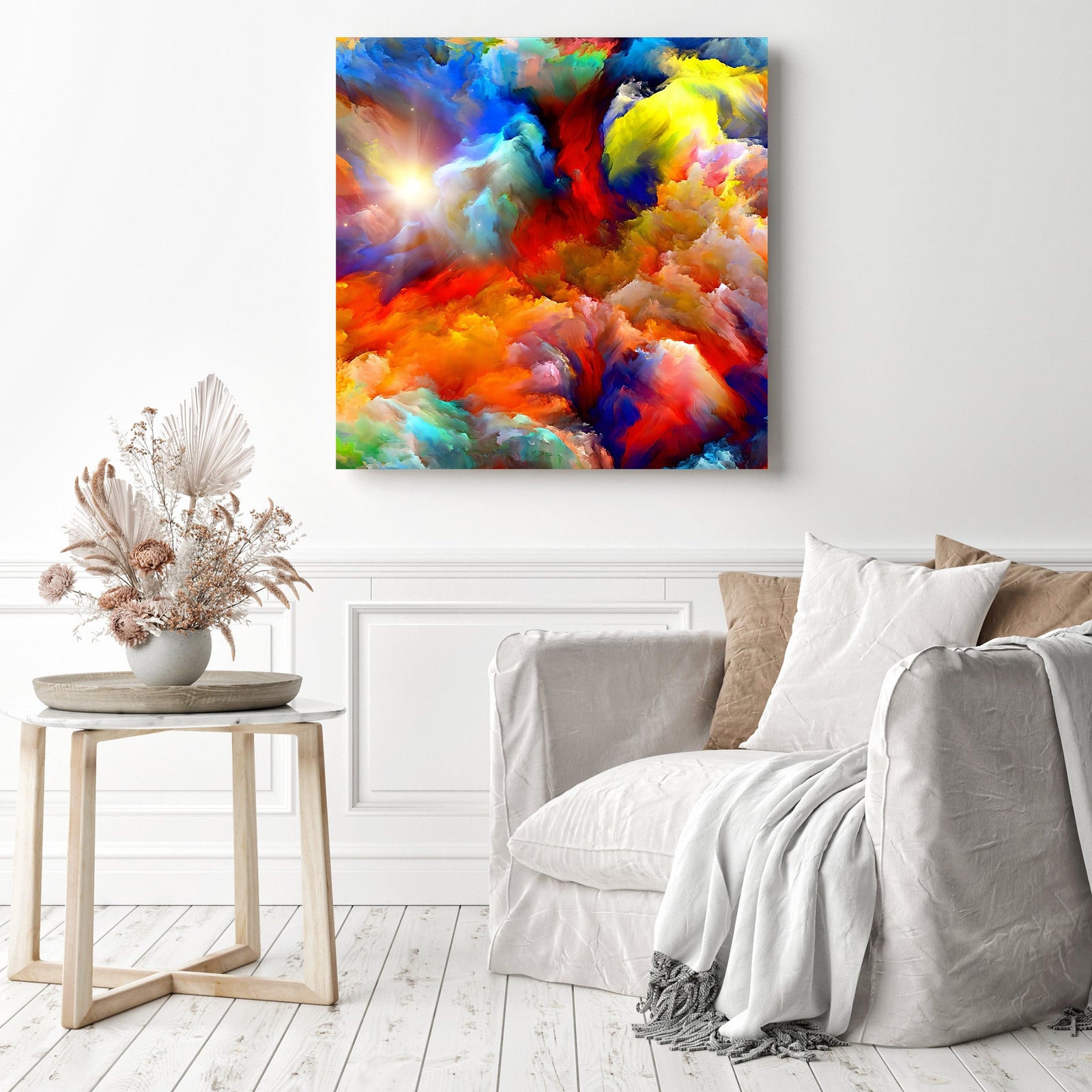 Abstract Color Explosion | Diamond Painting Displayed as Home Decor