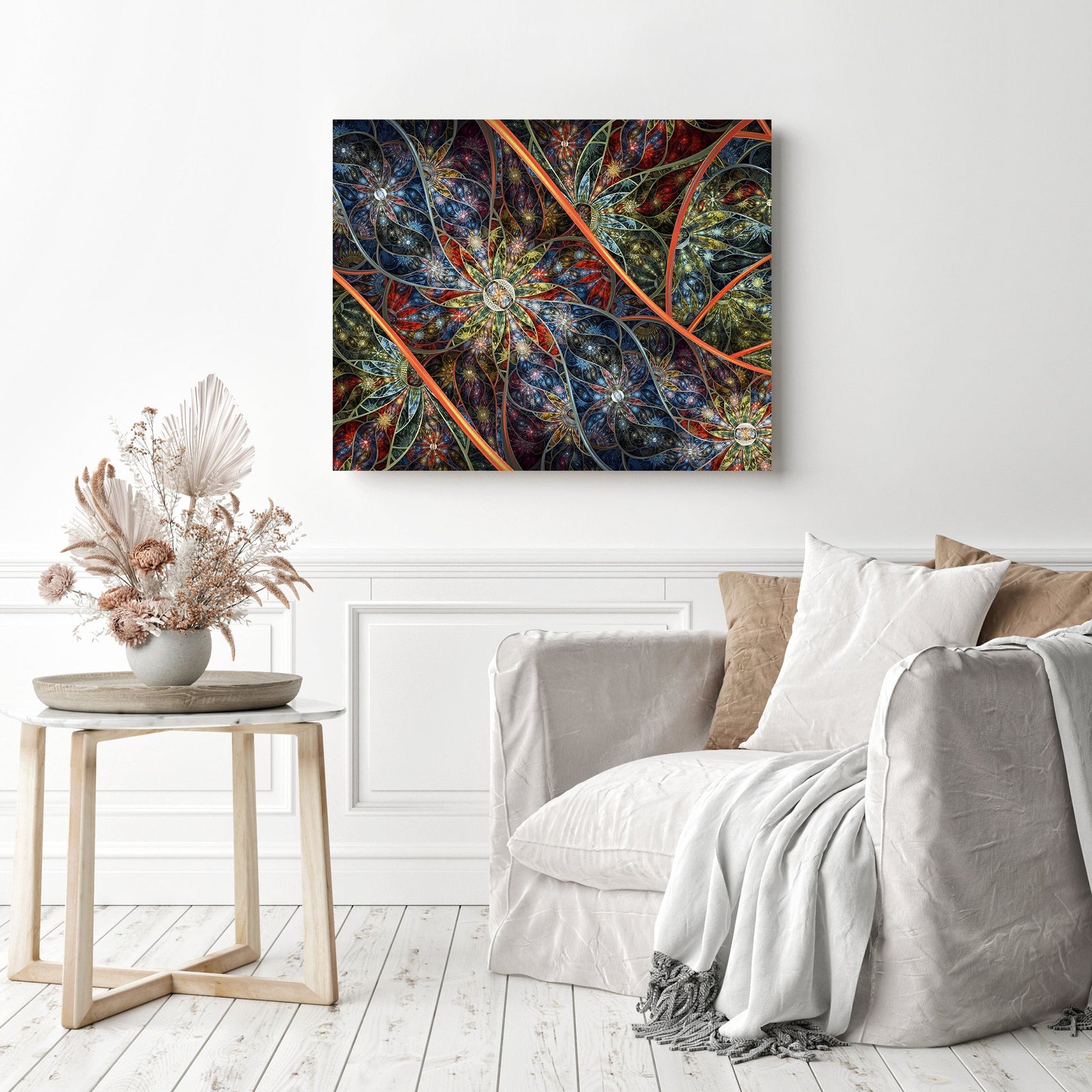 Abstract Patterns | Diamond Painting Displayed as Home Decor