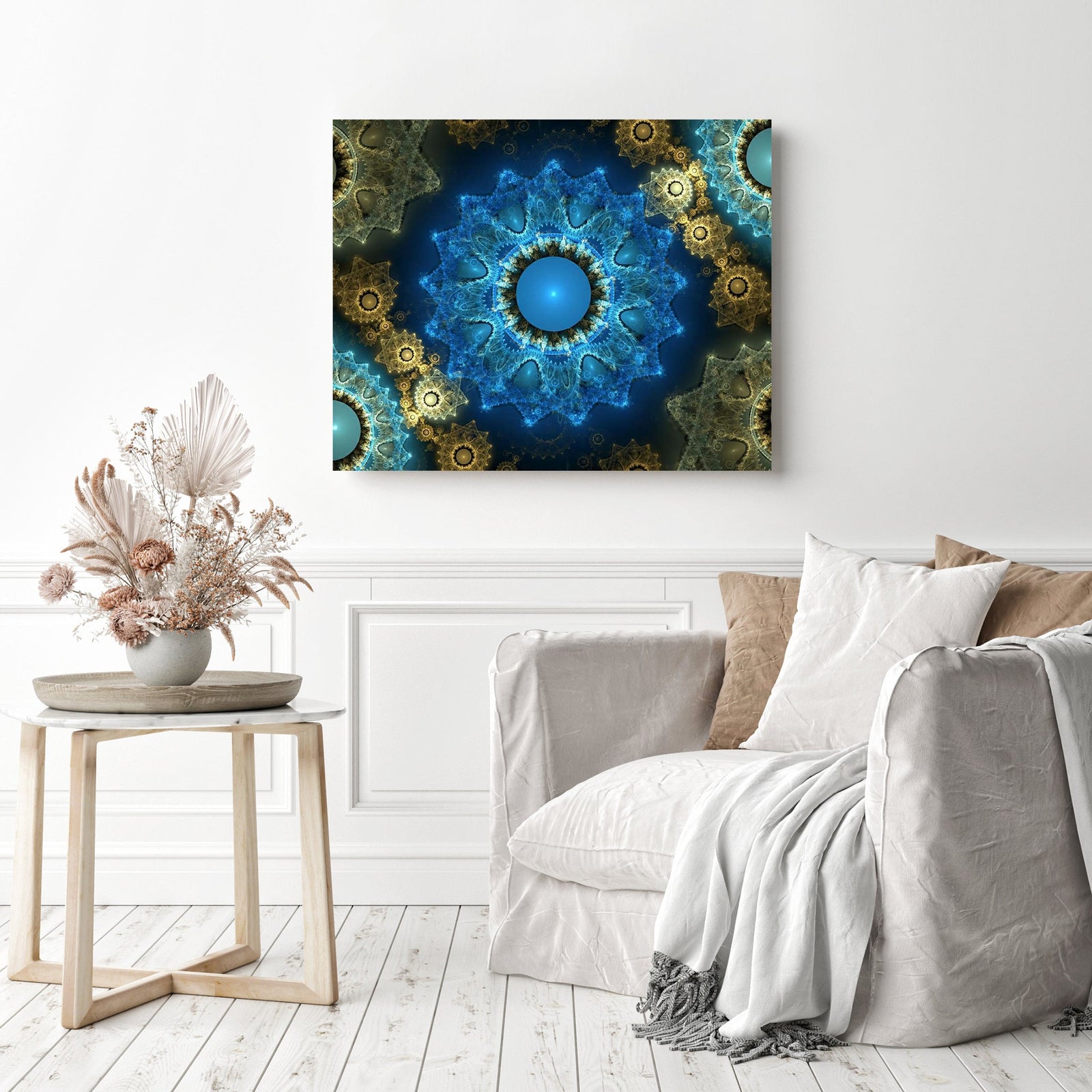 Abstract Mandala Print | Diamond Painting Displayed as Home Decor