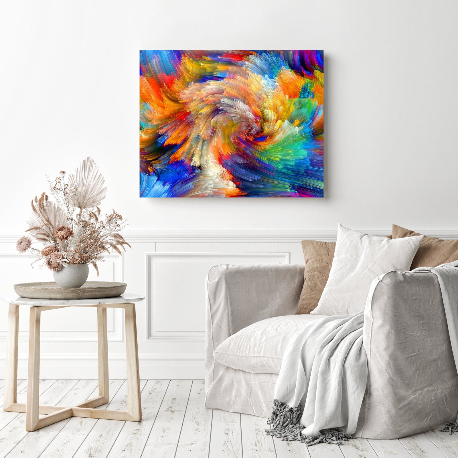 Abstract Swirl | Diamond Painting Displayed as Home Decor