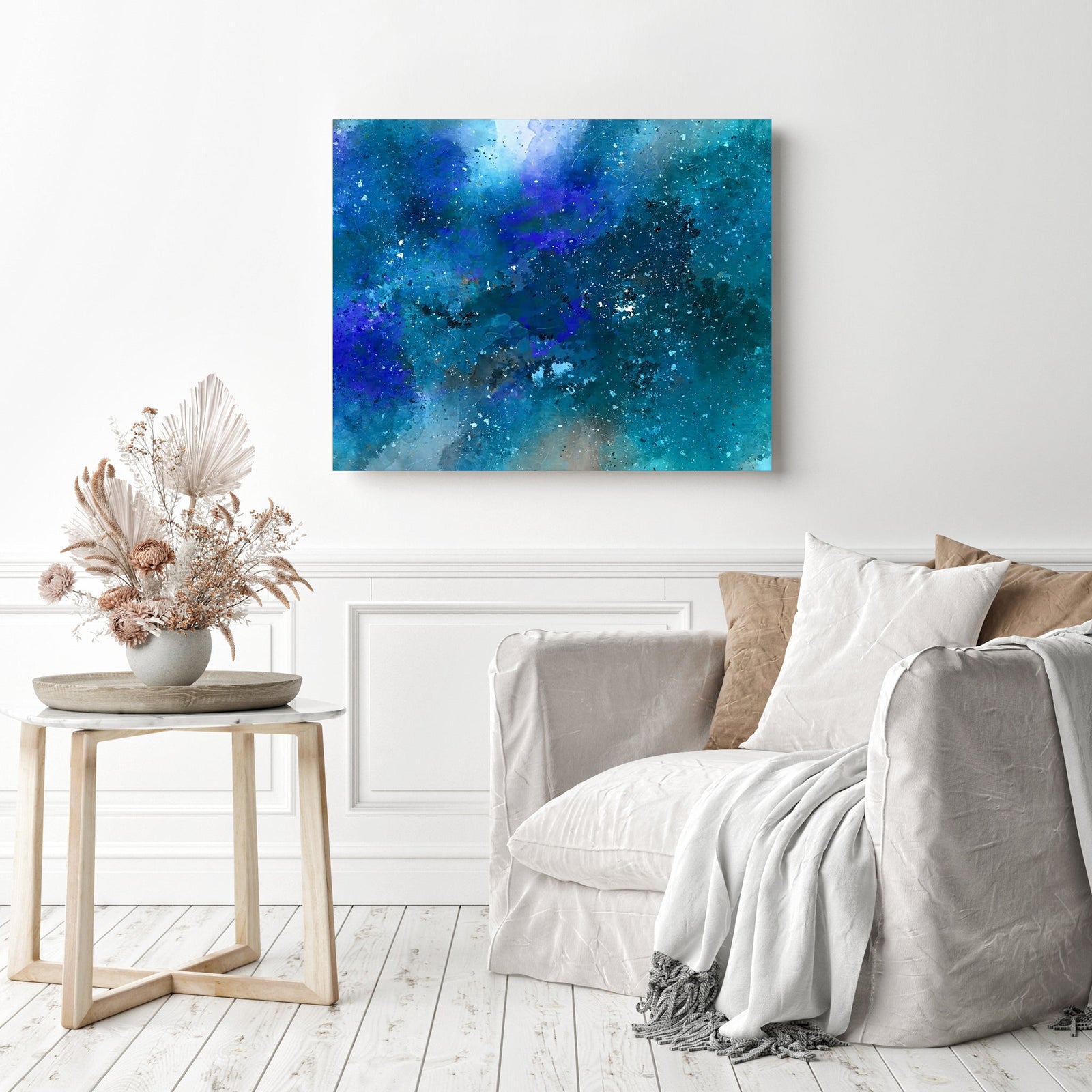 Abstract Night Sky | Diamond Painting Displayed as Home Decor