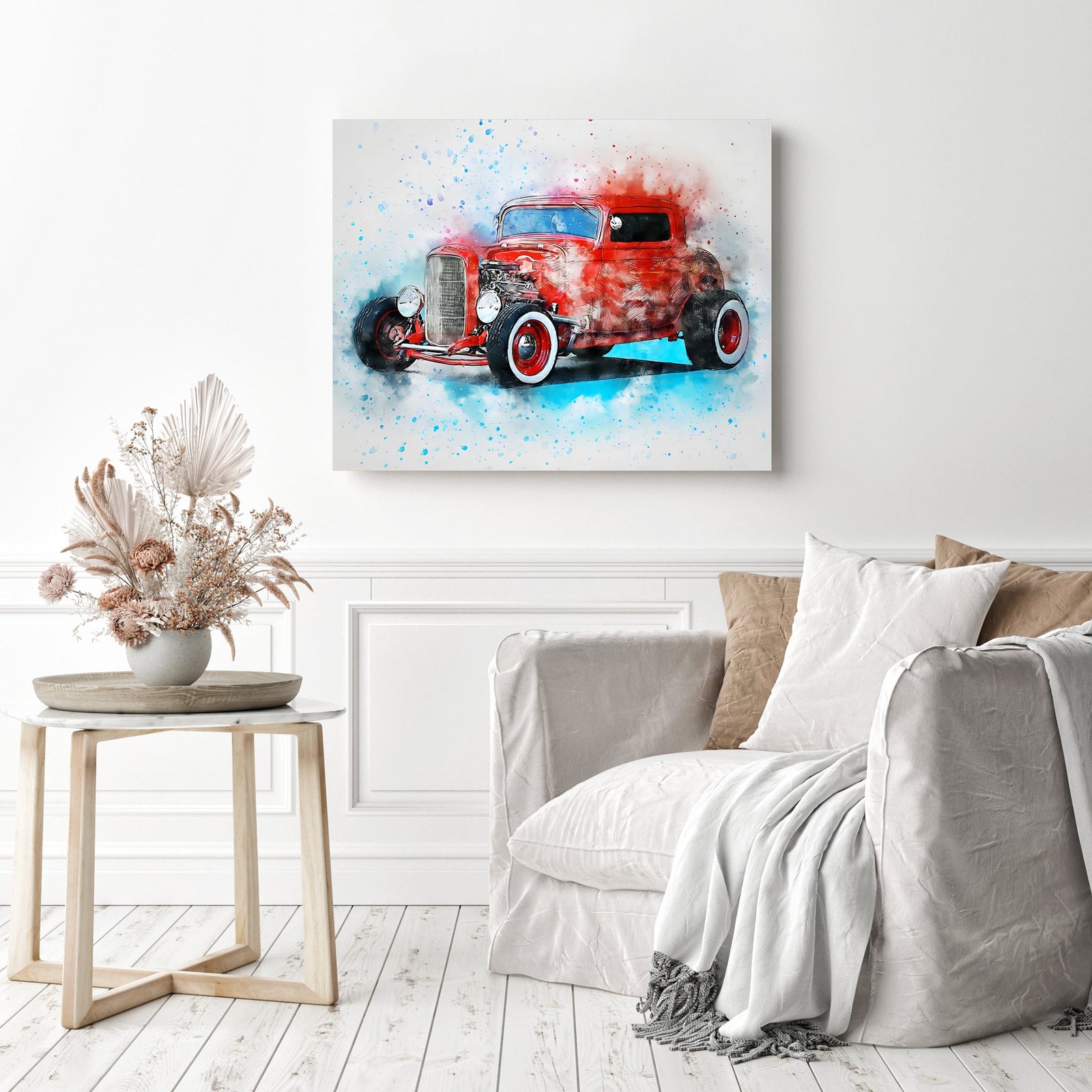 Abstract Car | Diamond Painting Displayed as Home Decor