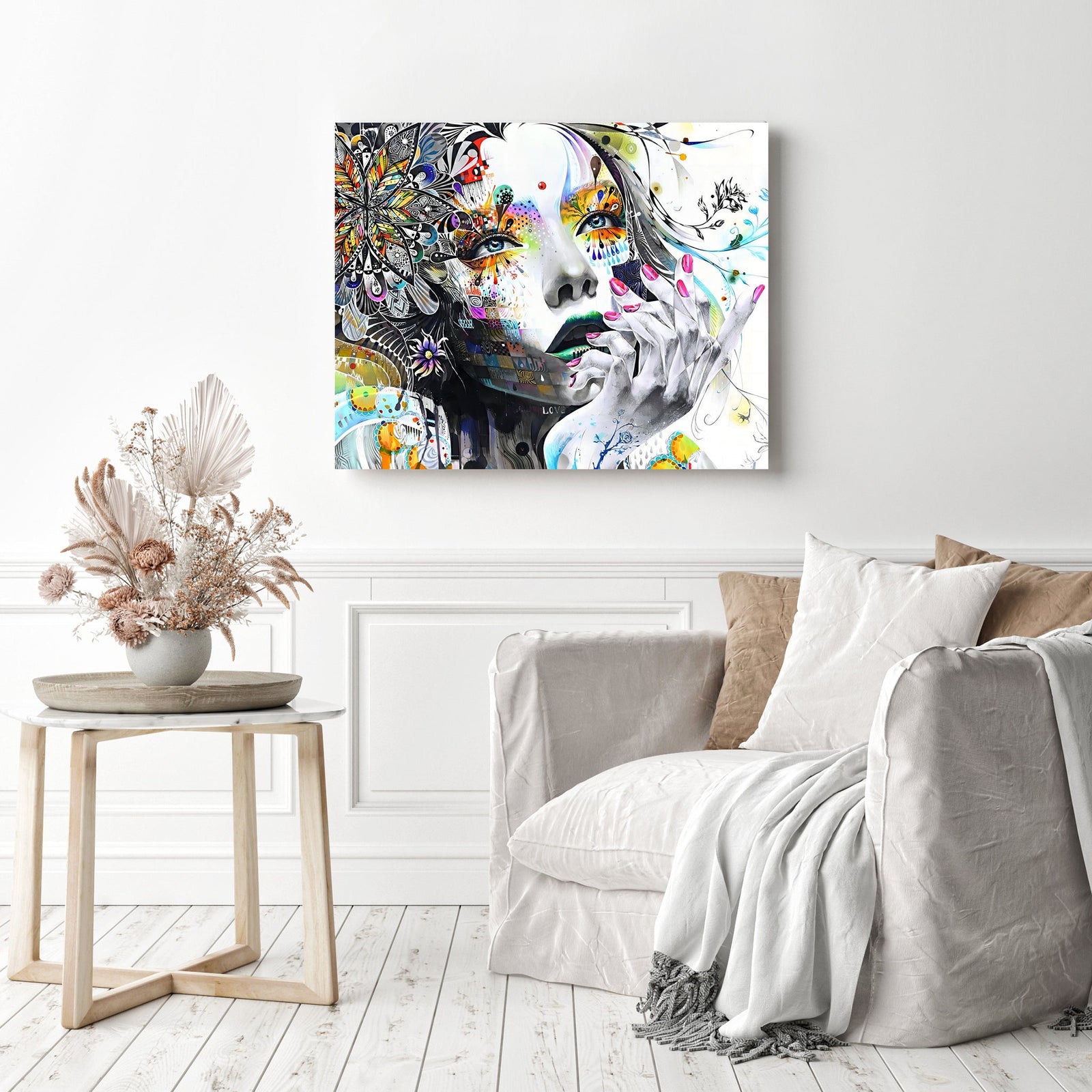 Abstract Girl | Diamond Painting Displayed as Home Decor