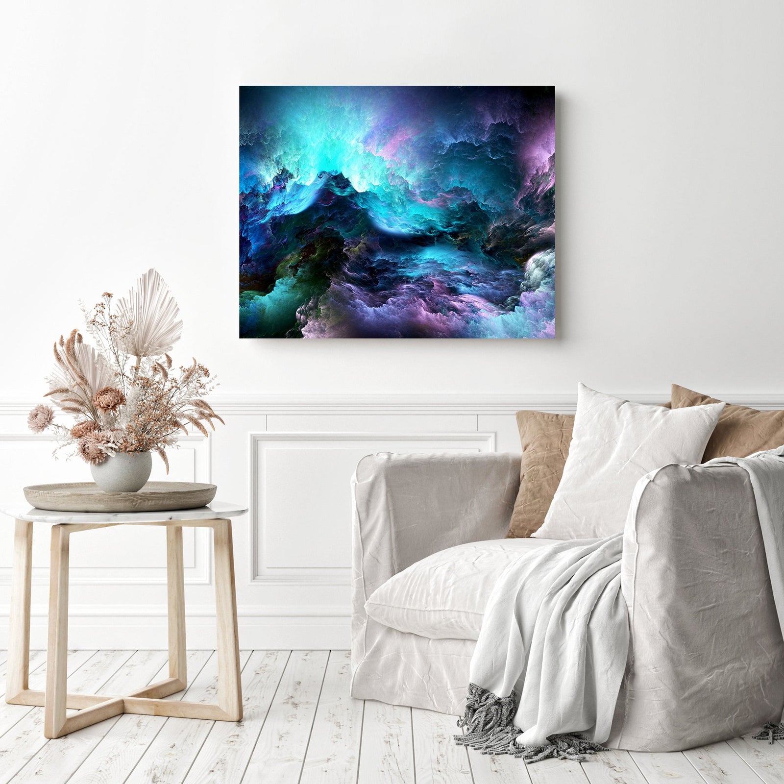 Abstract Galaxy | Diamond Painting Displayed as Home Decor