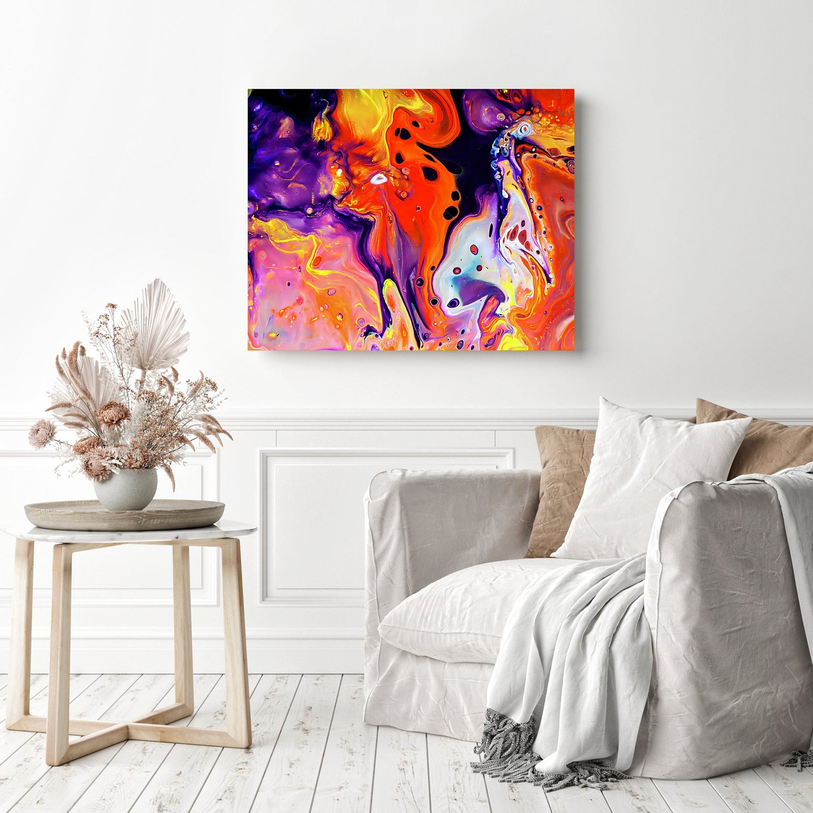 Abstract Palette Mix | Diamond Painting Displayed as Home Decor