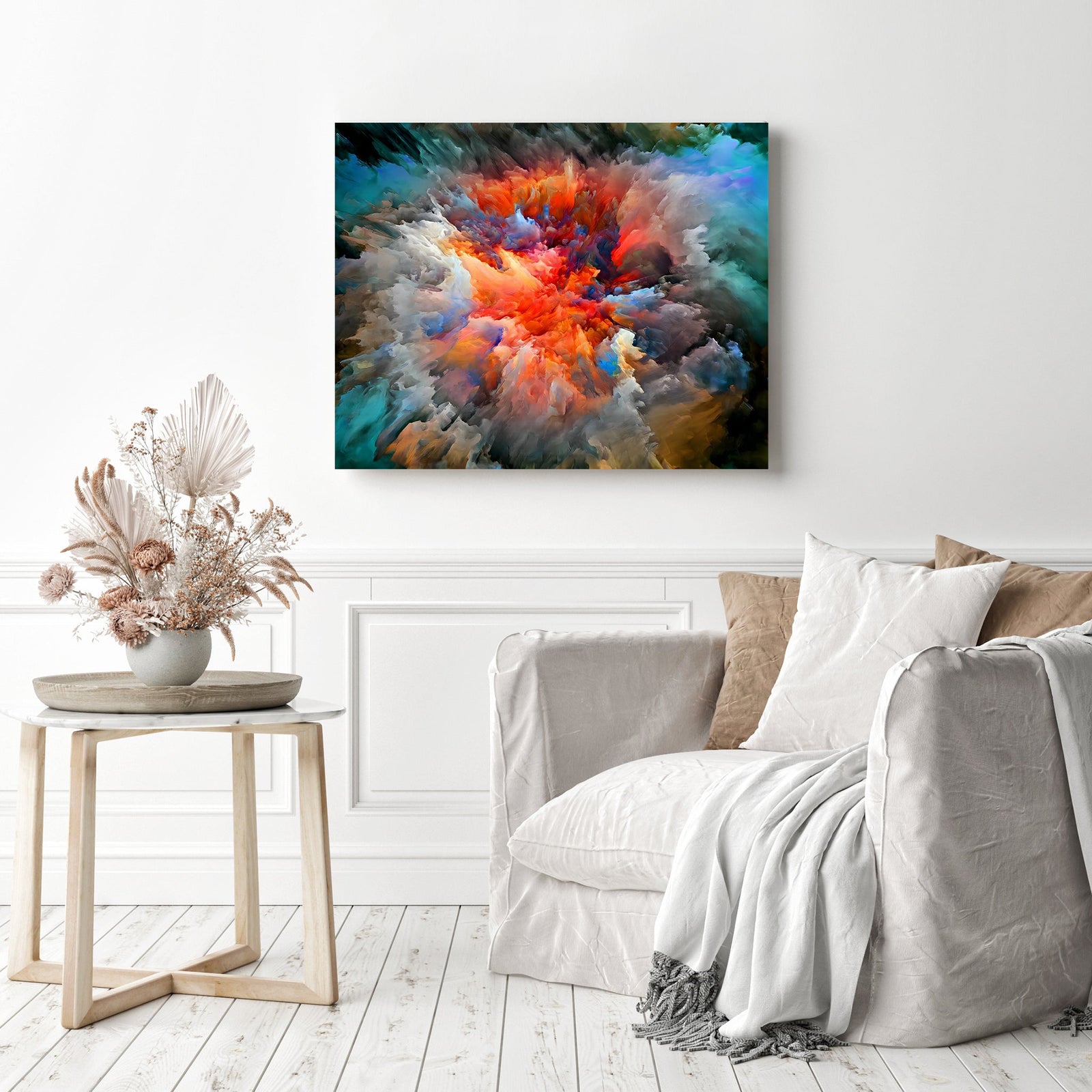 Abstract Color Explosions | Diamond Painting Displayed as Home Decor