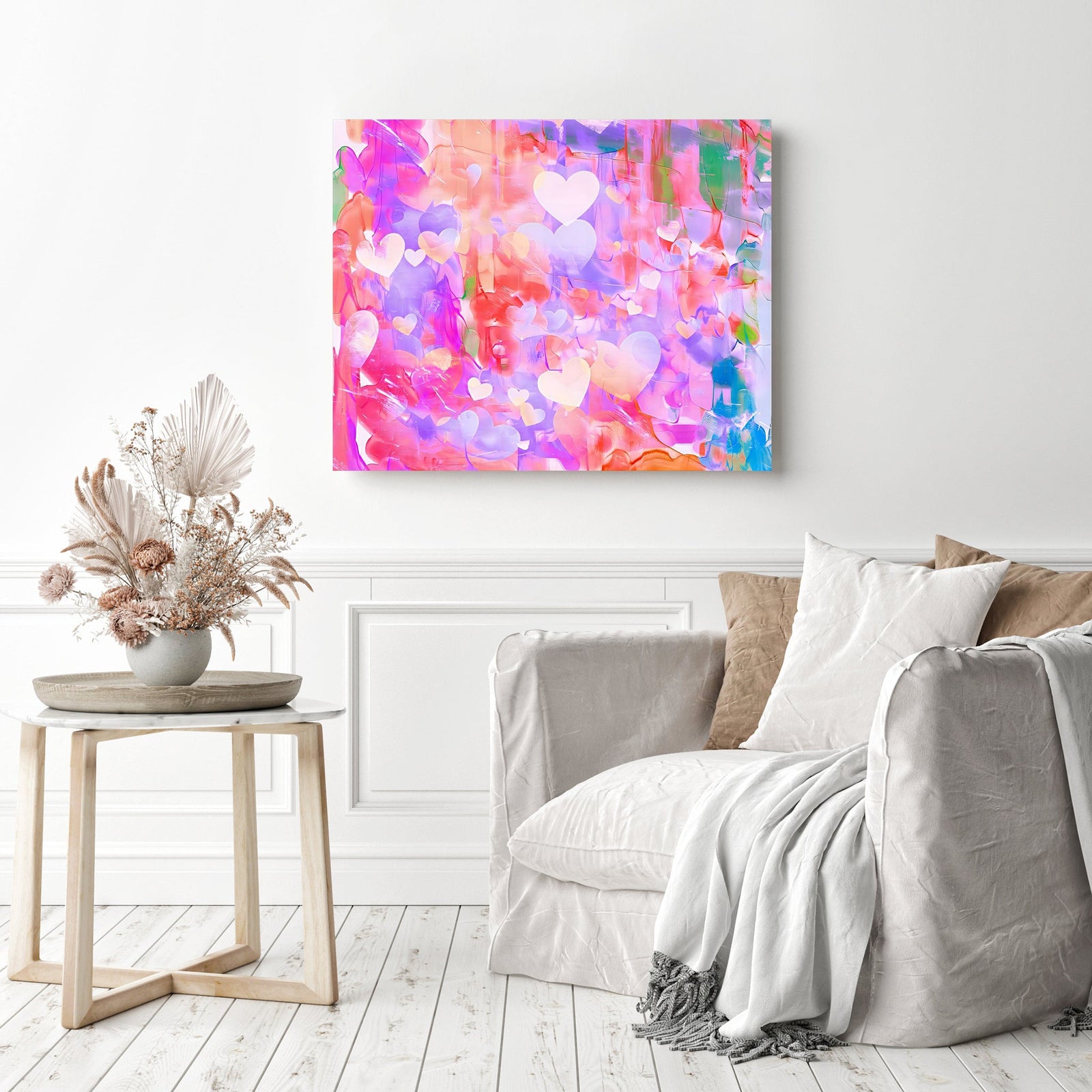 Abstract Love Prints | Diamond Painting Displayed as Home Decor